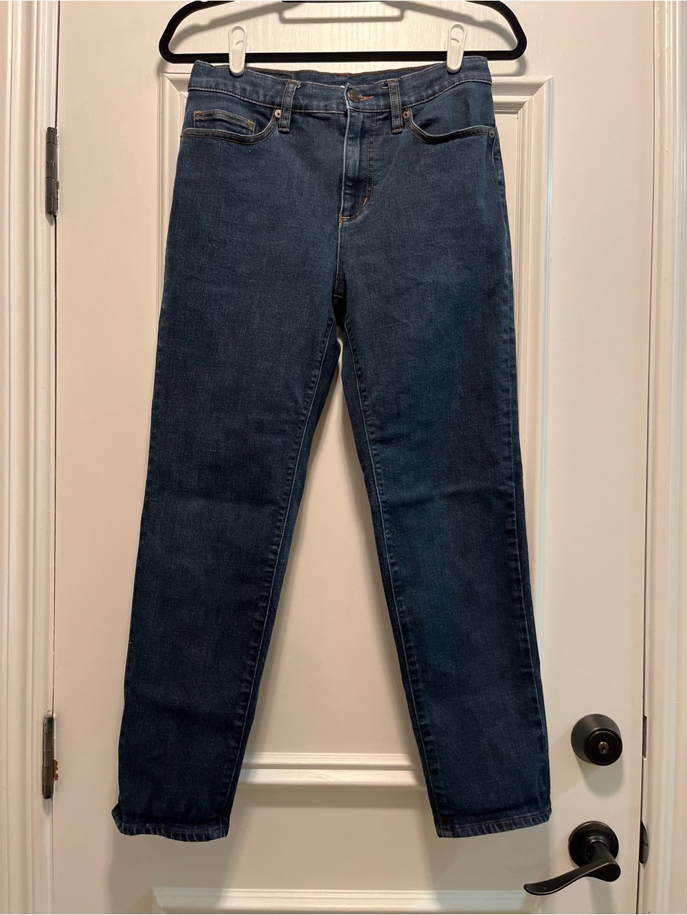 Lands’ End High Rise Straight Denim Dark Blue Jeans Women’s Size 6 Petite 6P P